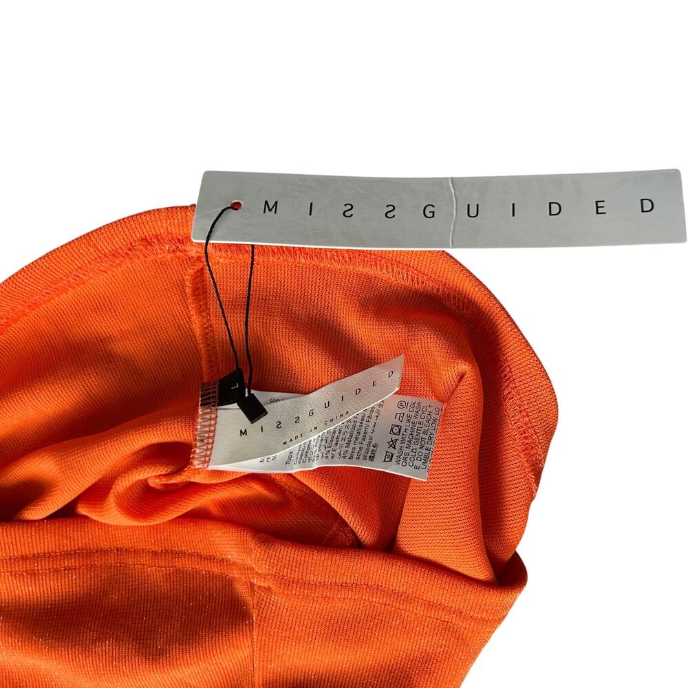 NWT Fiery Orange Missguided Crop Tank With Fishtail Skirt 2 Piece Set Size Small - Picture 6 of 11